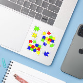 Sticker Autisme Acceptation Puzzle Sensibilisation sur l'a (Ordinateur portable avec iPhone)