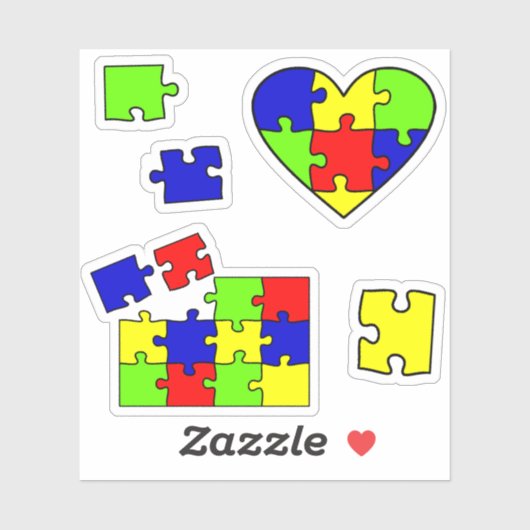 Sticker Autisme Acceptation Puzzle Sensibilisation sur l'a (Feuille)