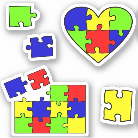 Sticker Autisme Acceptation Puzzle Sensibilisation sur l'a (Devant)