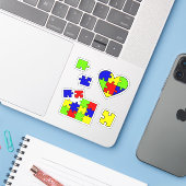 Sticker Autisme Acceptation Puzzle Sensibilisation sur l'a (Ordinateur portable avec iPhone)