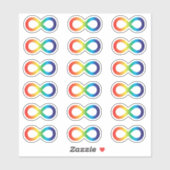 Sticker Autisme Acceptation Rainbow Infinity Symbol Pack (Feuille)