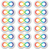 Sticker Autisme Acceptation Rainbow Infinity Symbol Pack (Devant)