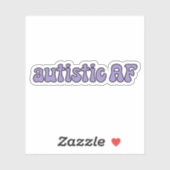 Sticker autisme AF Simple Purple Typographie (Feuille)