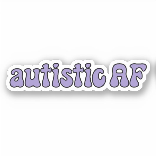 Sticker autisme AF Simple Purple Typographie (Devant)