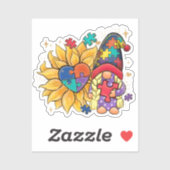 Sticker Autisme Tournesol Gnome (Feuille)