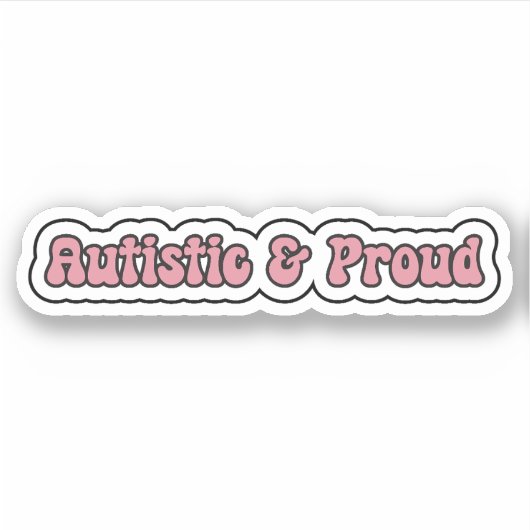 Sticker Autiste et fière Neurodiversité rose (Devant)