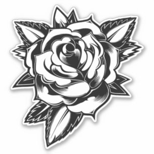 Sticker Auto-expression florissante : tatouage Rose
