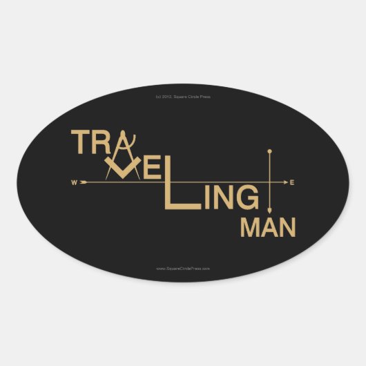 Sticker auto ovale de l'homme en déplacement (Devant)