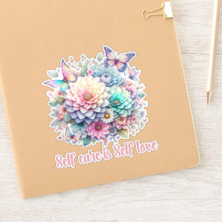 STICKER AUTO-SOINS EST L'AMOUR, AFFIRMATION POSITIVE QUOTI