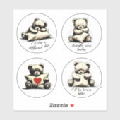 Sticker Auto-soins Teddy Bear Accrochement Coussin Phases (Feuille)