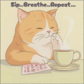 Sticker « Autocollant chat kawaii » (Devant)