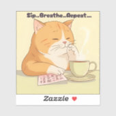 Sticker « Autocollant chat kawaii » (Feuille)