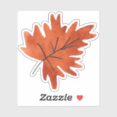 Sticker Automne & Automne Aquarelle Verdure Orange Feuille (Feuille)