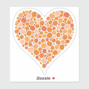 Sticker Automne Coeur Citrouille Feuilles de automne Coule