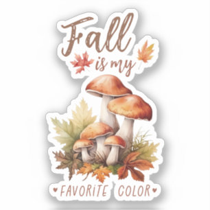Sticker Automne Est Ma Couleur Préférée - Champignons & Fe