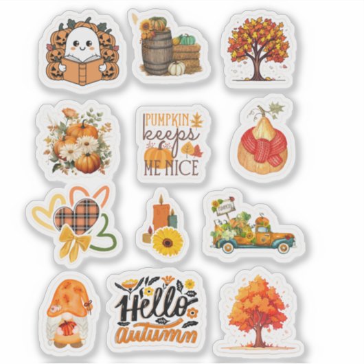 Sticker Automne et Citrouille (Devant)