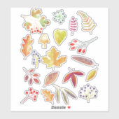 Sticker Automne Feuilles automnales et Berries Nature (Feuille)