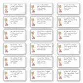 Sticker Automne Floral Vase Nom et adresse individuels (Devant)