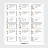 Sticker Automne Floral Vase Nom et adresse individuels (Feuille)