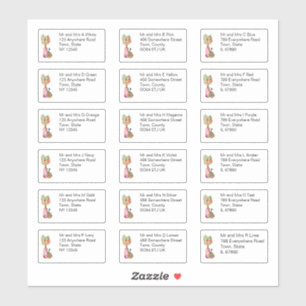 Sticker Automne Floral Vase Nom et adresse individuels