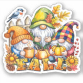 Sticker Automne Gnomes Sublimation Automne Amour Classique (Devant)