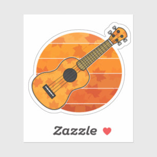 Sticker Automne Ukulele Uke Player Automne Thankgiving