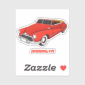 Sticker Automobile classique rouge 1948 (Feuille)