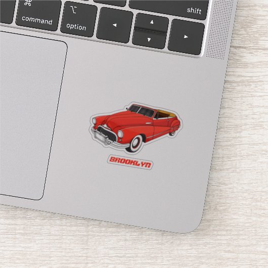 Sticker Automobile classique rouge 1948 (Détail)