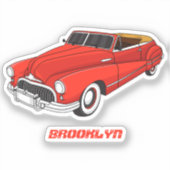 Sticker Automobile classique rouge 1948 (Recto)