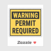 Sticker Autorisation d'avertissement requise (Feuille)