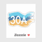 Sticker Autoroute 30A Florida Beach Swash Design (Feuille)