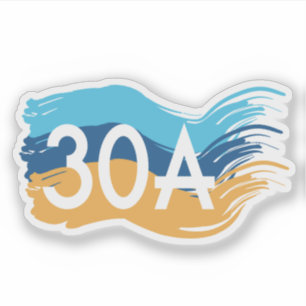 Sticker Autoroute 30A Florida Beach Swash Design