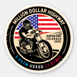 Sticker Autoroute Moto Colorado millions de dollars