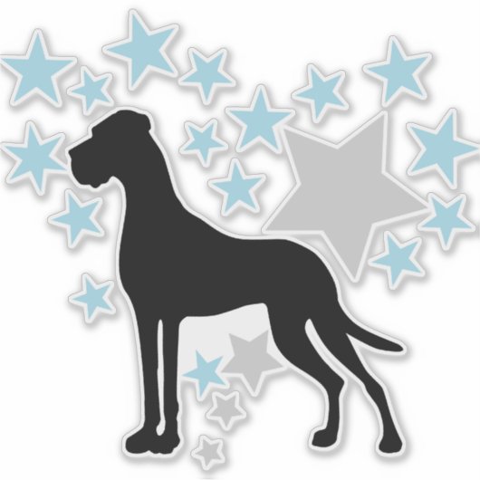 Sticker Autosticker Stars Great Dane (Devant)