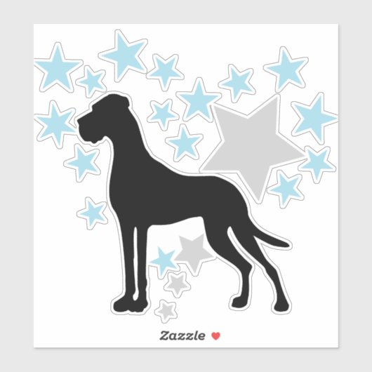 Sticker Autosticker Stars Great Dane (Feuille)
