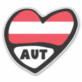 Sticker Autriche Code Pays Drapeau Coeur AUT (Devant)