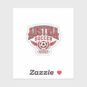 Sticker Autriche Football 2026 Football Gras Pays Typograp