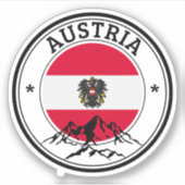 Sticker Autriche Sceau Drapeau Rond Pour Livre Ord (Devant)