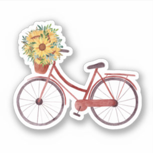 Sticker Autumn Ride Watercolor Vélo Vintage