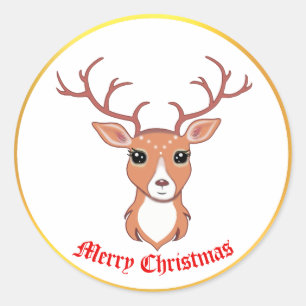 Sticker aux cerfs de Noël