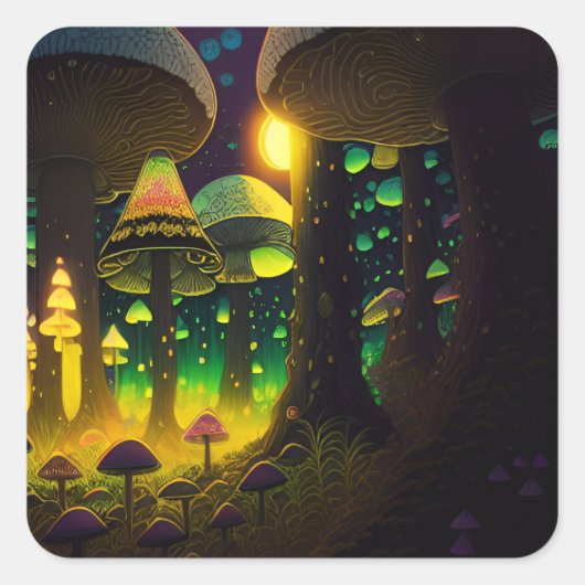 Sticker aux champignons lumineux Dark Magic (Devant)