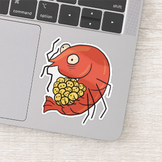 Sticker aux crevettes de cerise rouge rasé