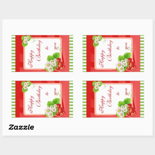 Sticker aux fraises (Feuille)