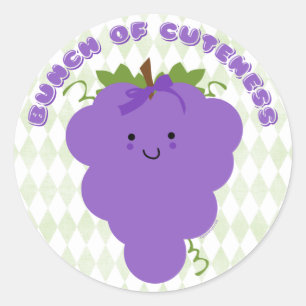 Sticker aux raisins Cute Kawaii