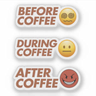 Sticker Avant Pendant Après L'humeur du café Art vectoriel