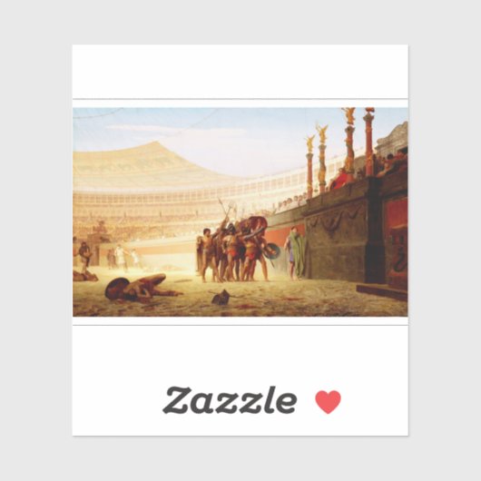 Sticker Ave Caesar by Jean-Leon Gerome (Feuille)