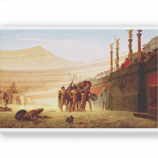 Sticker Ave Caesar by Jean-Leon Gerome (Devant)