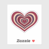 Sticker Avec Coeur Rouge Rétro (Feuille)