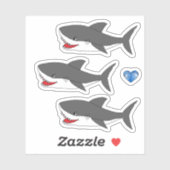 Sticker avec design de requin mignon (Feuille)