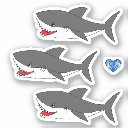 Sticker avec design de requin mignon (Devant)